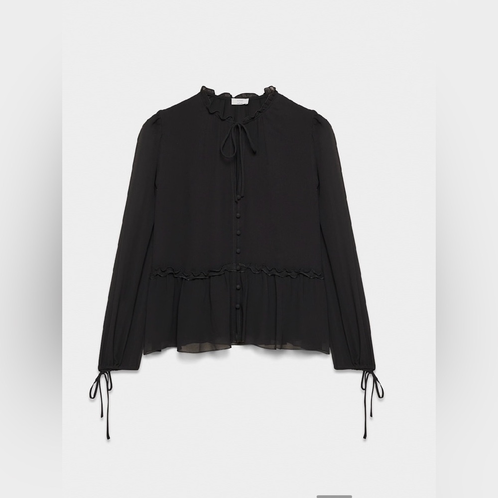 Aritzia Sheer Black Blouse - Picture 8 of 15